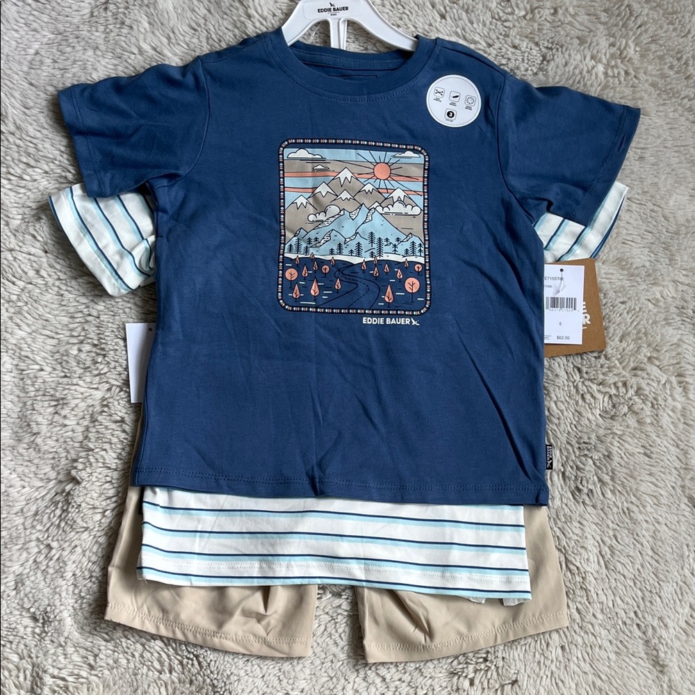 Eddie Bauer Kids 3-piece Blue/Tan/White Set